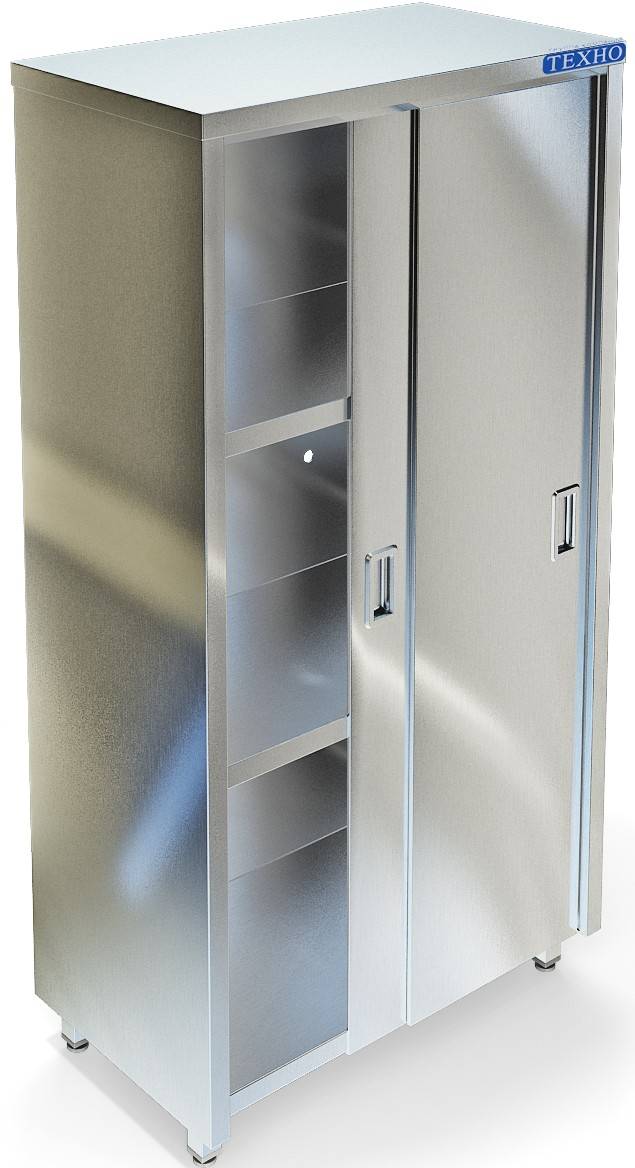 Фото - шкаф с дверьми нейтральный кухонный стк-363/400 (400x500x1750 мм) из нержавейки
