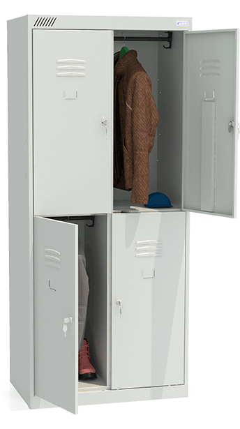 Фото - шкаф шрк 24-800 (1850/800/500 мм) для одежды металлический сборно разборный 4-х секционный